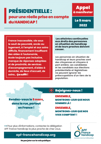 APF, mobilisation, Gironde, Bordeaux, handicap, présidentielle 2022,collectif handicap, démocratie,
