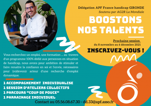Emploi, handicap, gironde, apf, boostons les talents, collectif, accompagnement